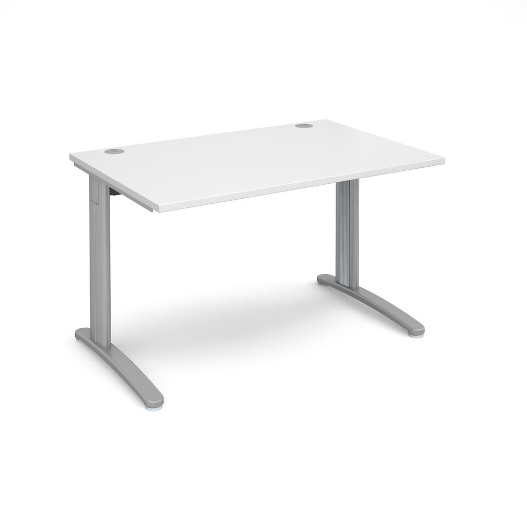 Picture of TR10 straight desk 1200mm x 800mm - silver frame, white top
