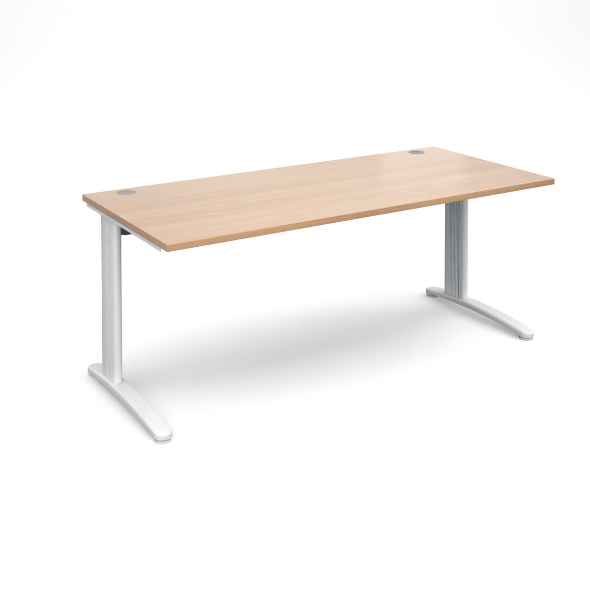 Picture of TR10 straight desk 1800mm x 800mm - white frame, beech top