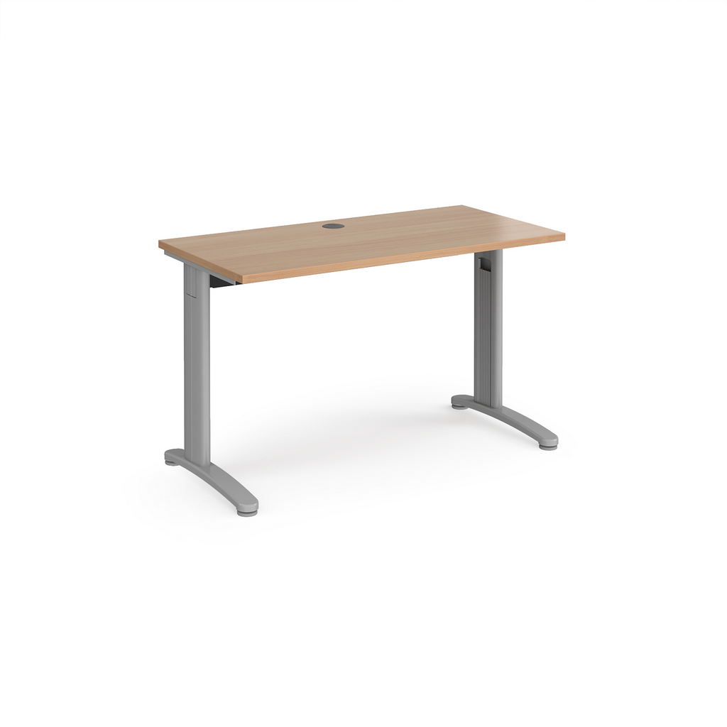 Picture of TR10 straight desk 1200mm x 600mm - silver frame, beech top