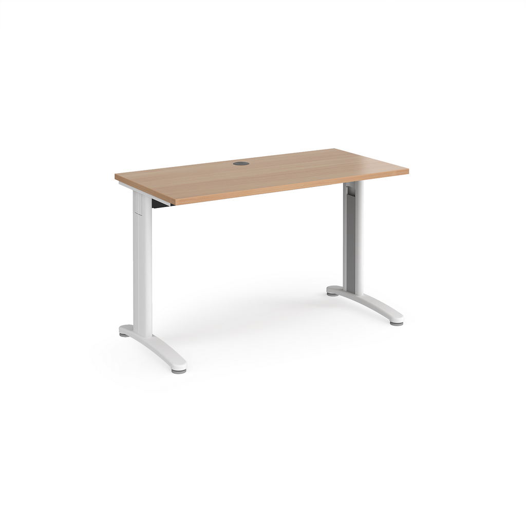 Picture of TR10 straight desk 1200mm x 600mm - white frame, beech top