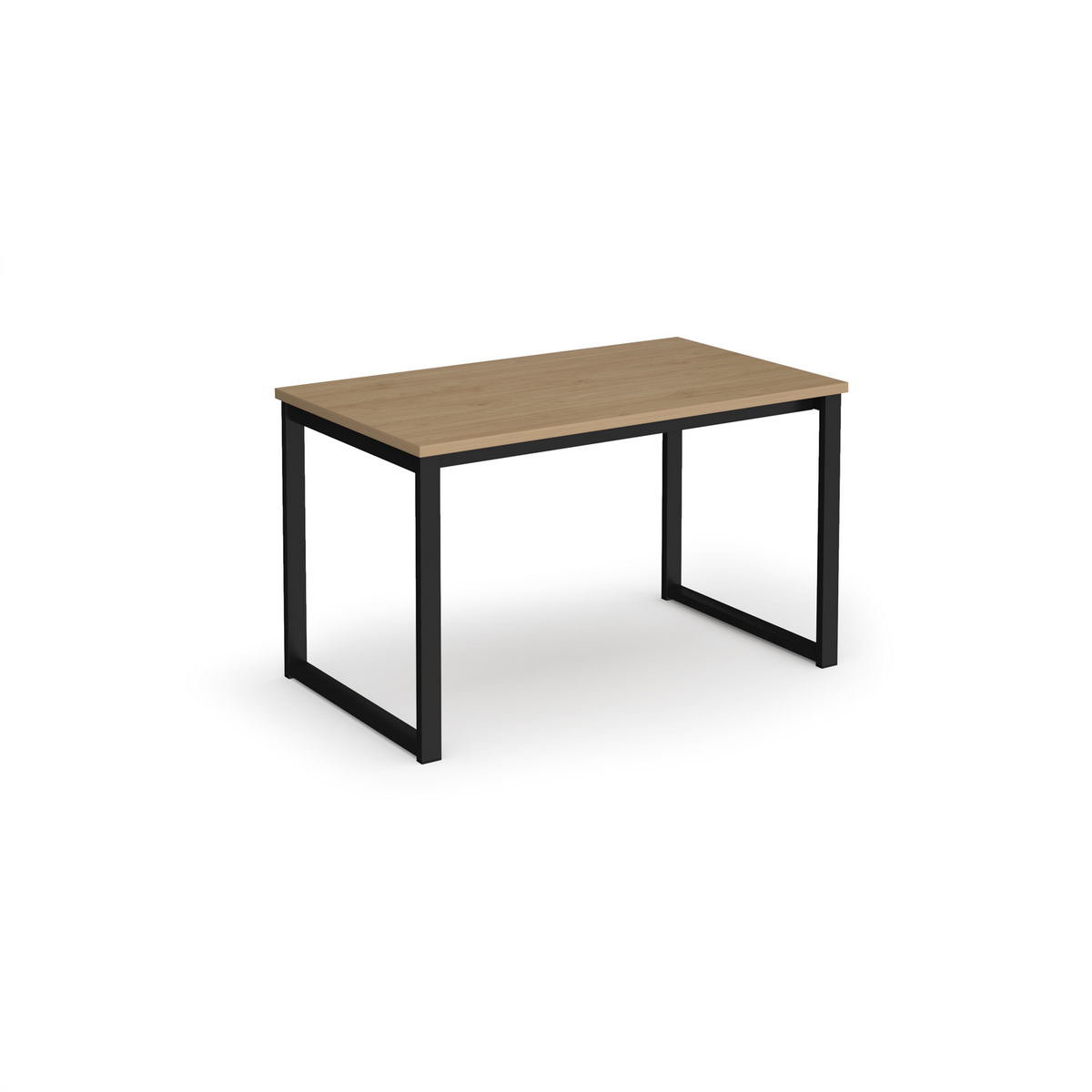 Picture of Otto benching solution dining table 1200mm wide  - black frame, Kendal oak top