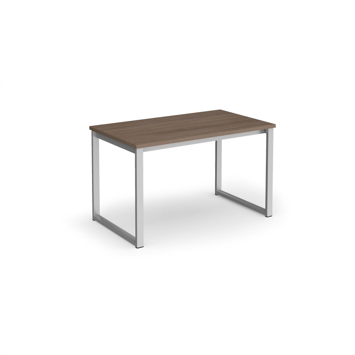 Picture of Otto benching solution dining table 1200mm wide  - silver frame, Barcelona walnut top