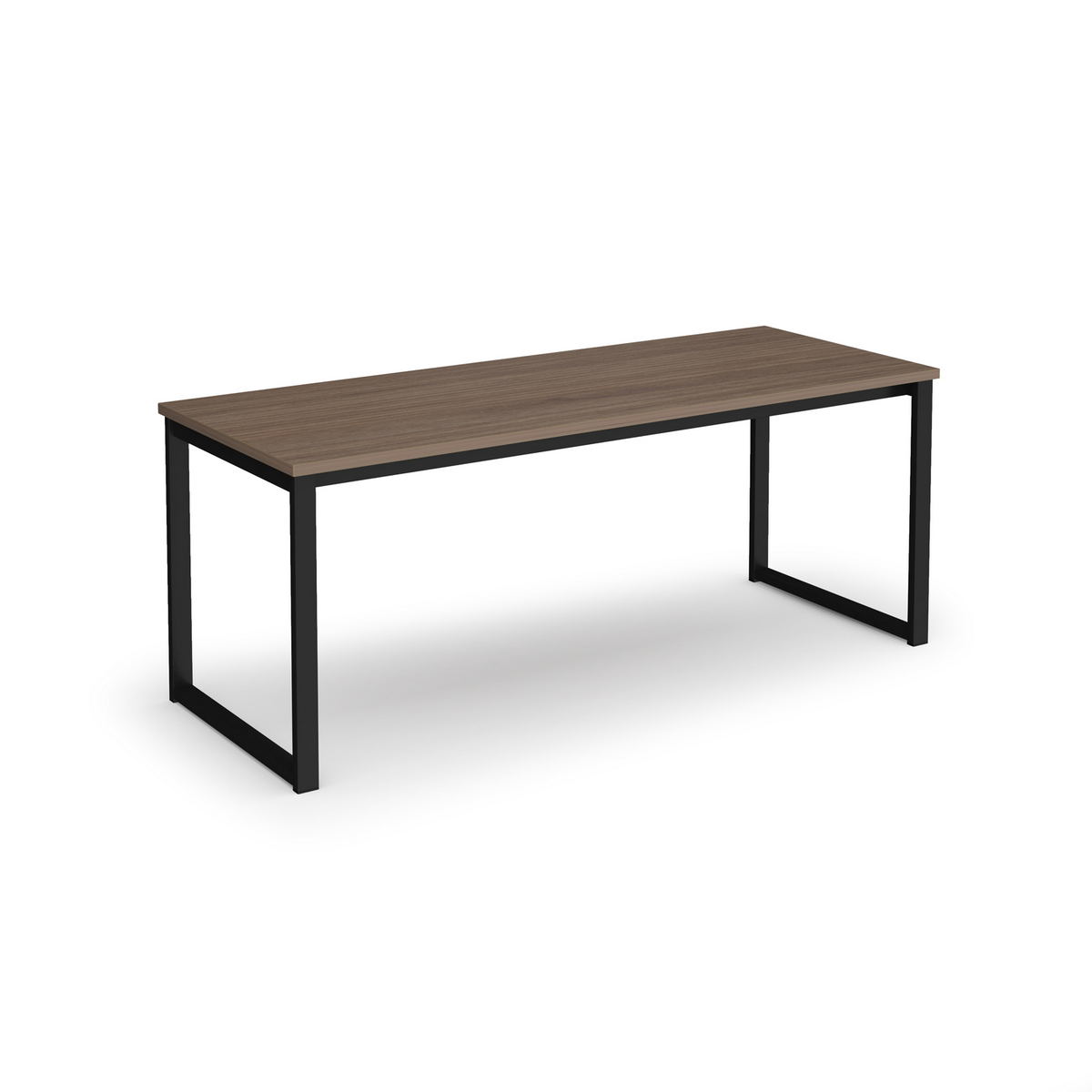 Picture of Otto benching solution dining table 1800mm wide - black frame, Barcelona walnut top