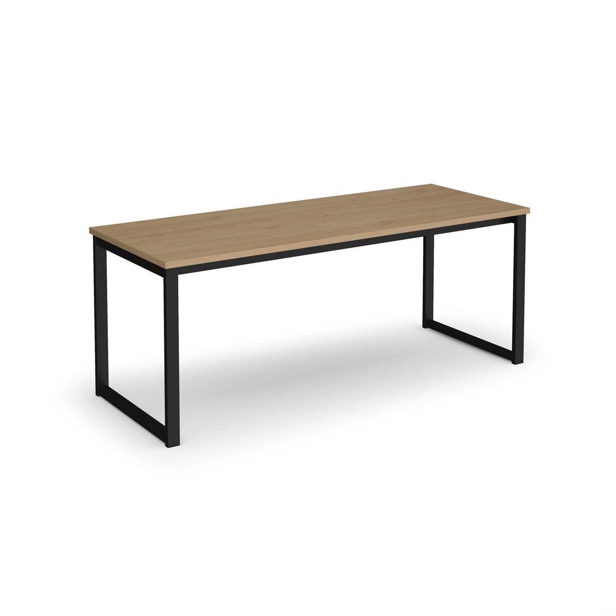 Picture of Otto benching solution dining table 1800mm wide - black frame, Kendal oak top