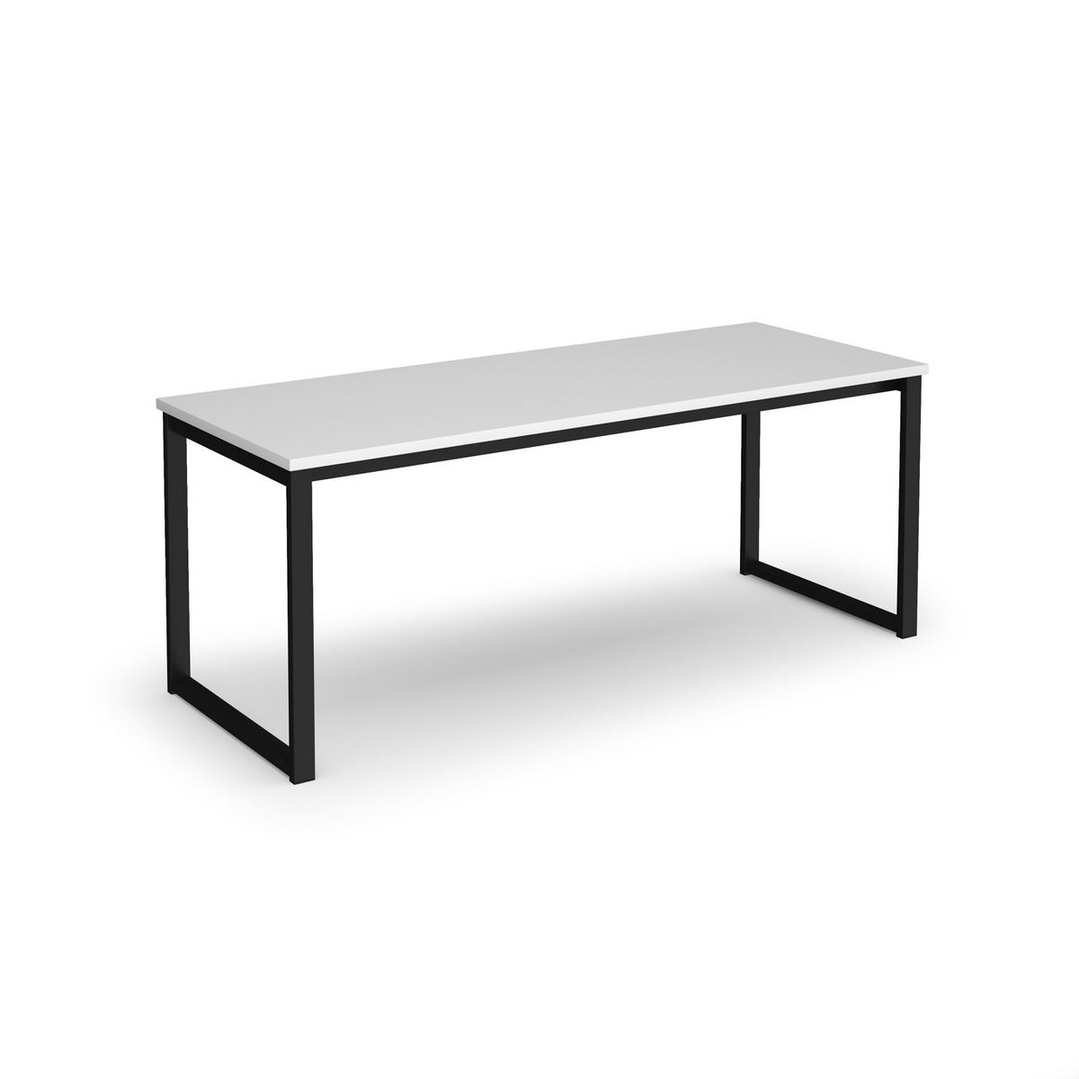 Picture of Otto benching solution dining table 1800mm wide - black frame, white top