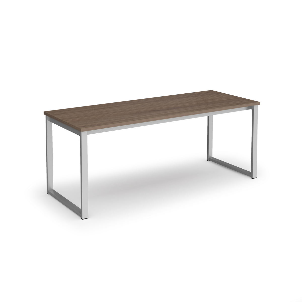 Picture of Otto benching solution dining table 1800mm wide  - silver frame, Barcelona walnut top