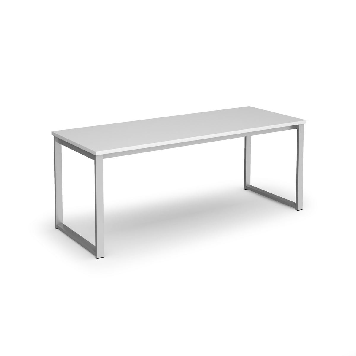 Picture of Otto benching solution dining table 1800mm wide  - silver frame, white top