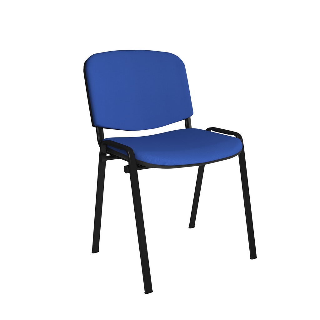 Picture of Taurus meeting room stackable chair with black frame and no arms - blue