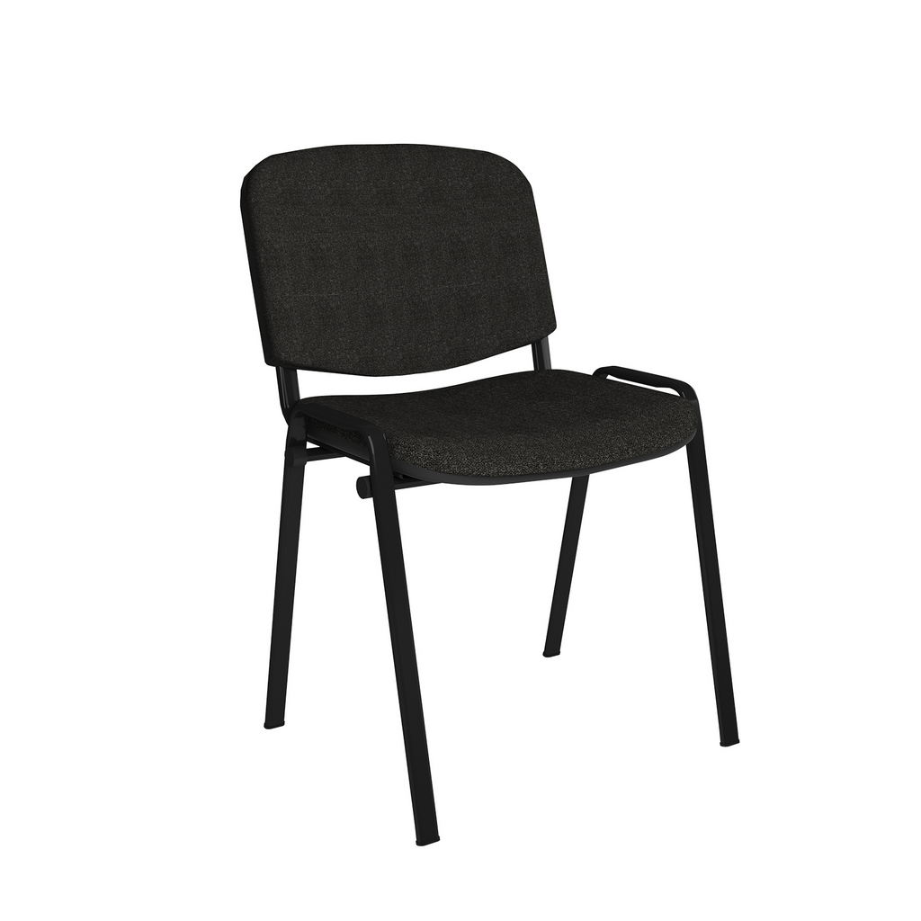 Picture of Taurus meeting room stackable chair with black frame and no arms - charcoal