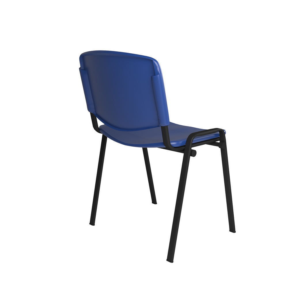 Picture of Taurus plastic meeting room stackable chair with no arms - blue with black frame