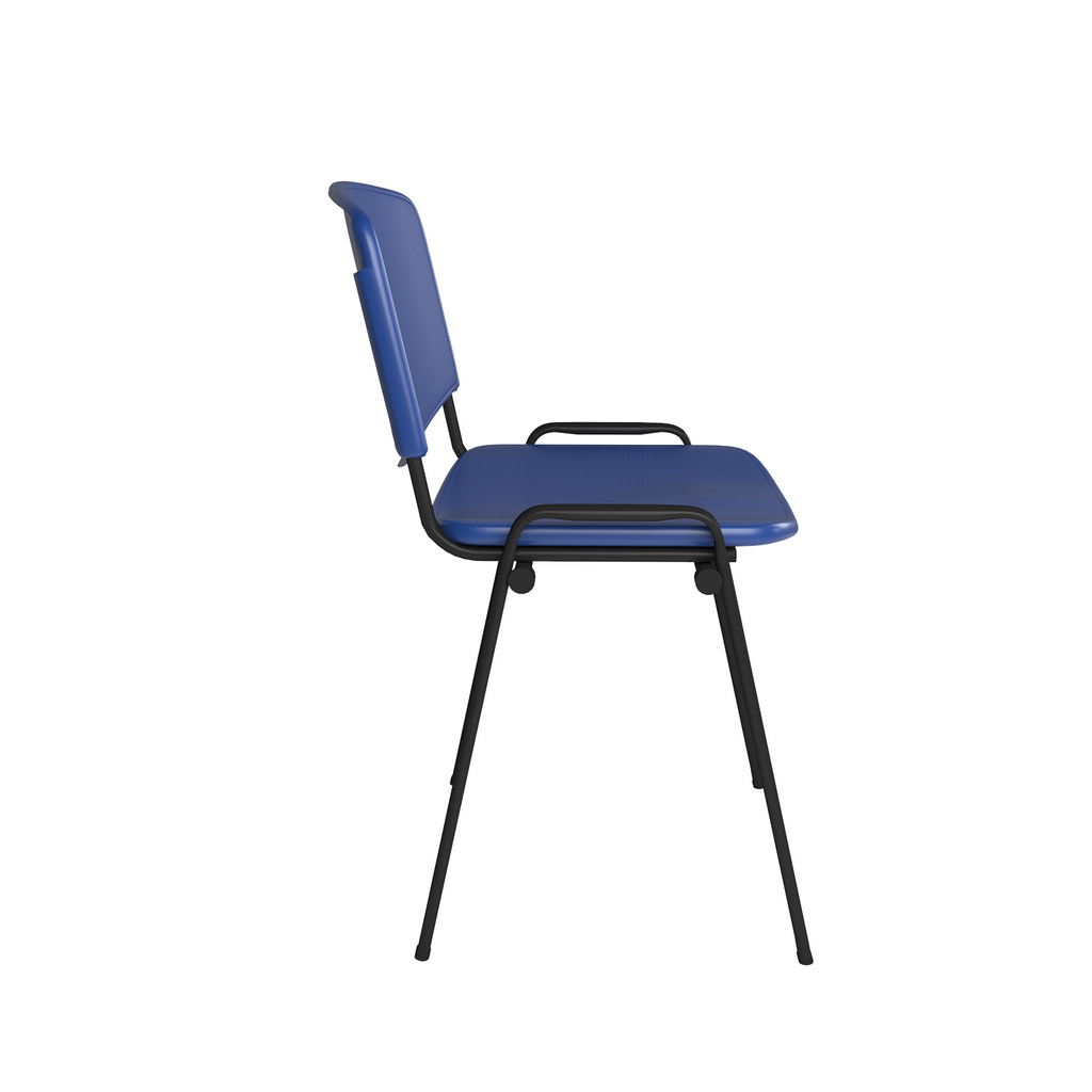 Picture of Taurus plastic meeting room stackable chair with no arms - blue with black frame