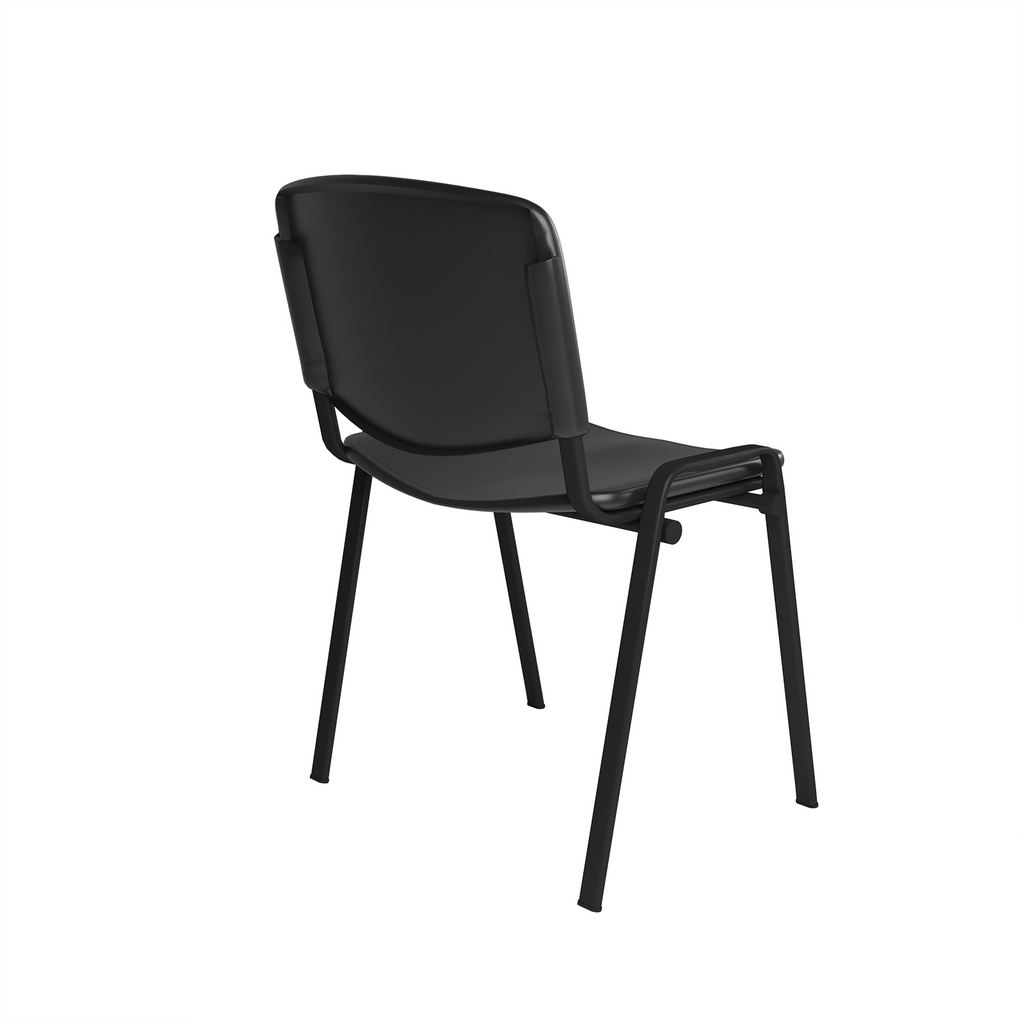 Picture of Taurus plastic meeting room stackable chair with no arms - black with black frame