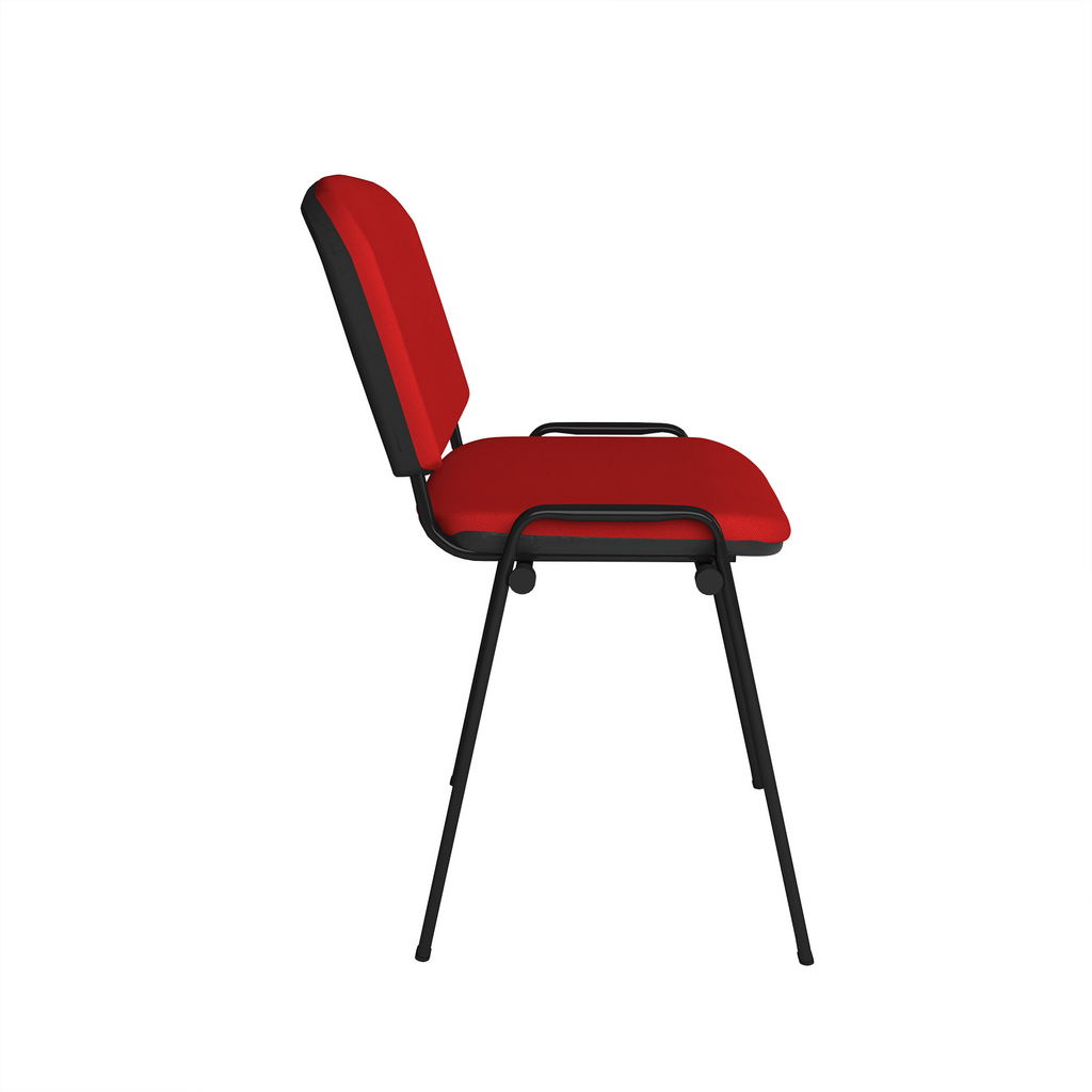 Picture of Taurus meeting room stackable chair with black frame and no arms - red