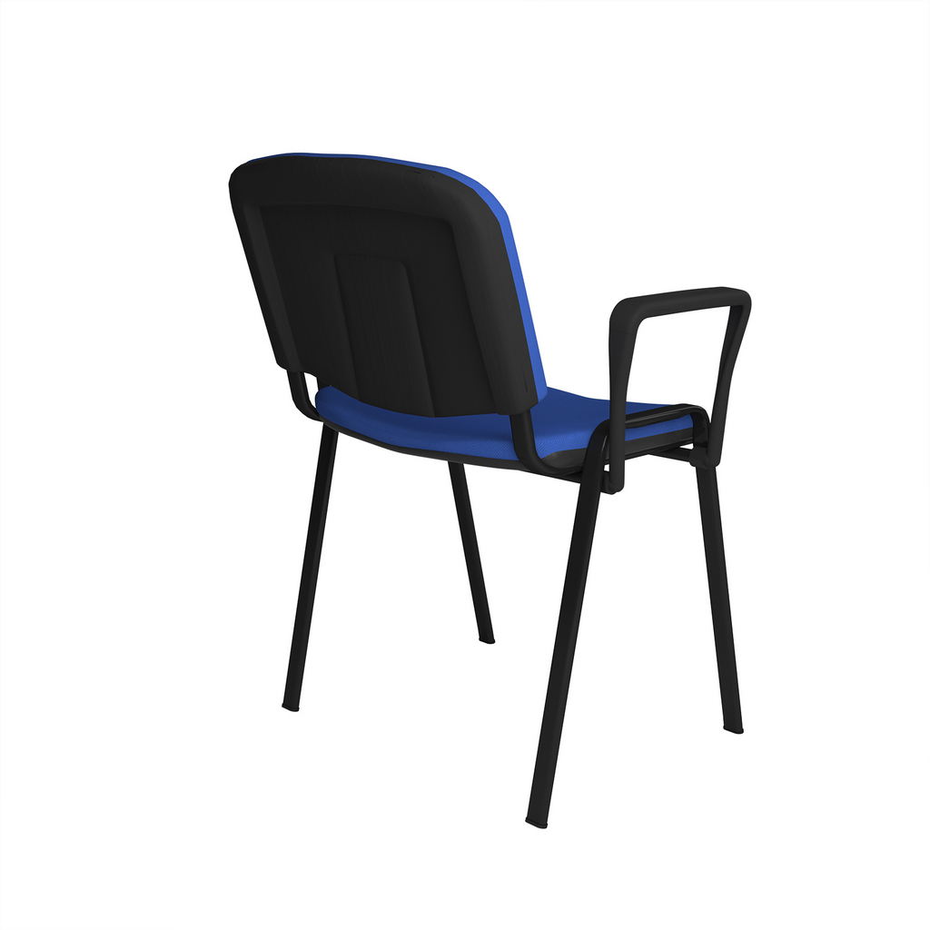 Picture of Taurus meeting room stackable chair with black frame and fixed arms - blue