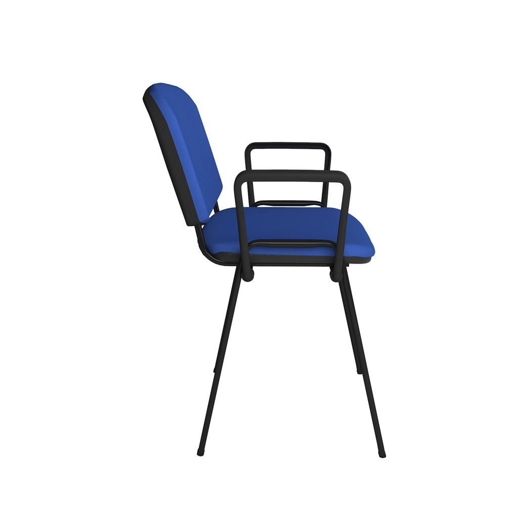 Picture of Taurus meeting room stackable chair with black frame and fixed arms - blue
