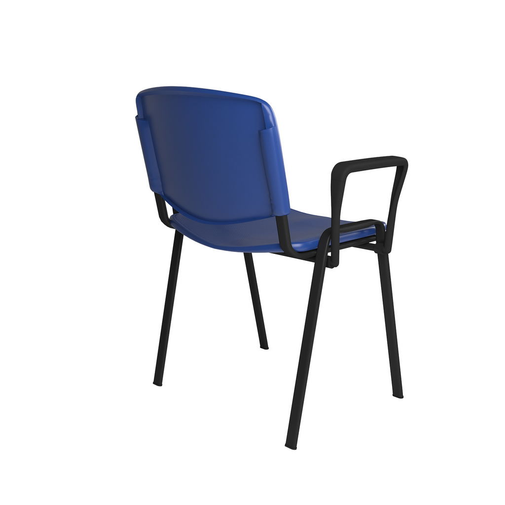Picture of Taurus plastic meeting room stackable chair with fixed arms - blue with black frame