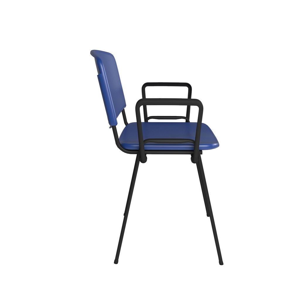 Picture of Taurus plastic meeting room stackable chair with fixed arms - blue with black frame