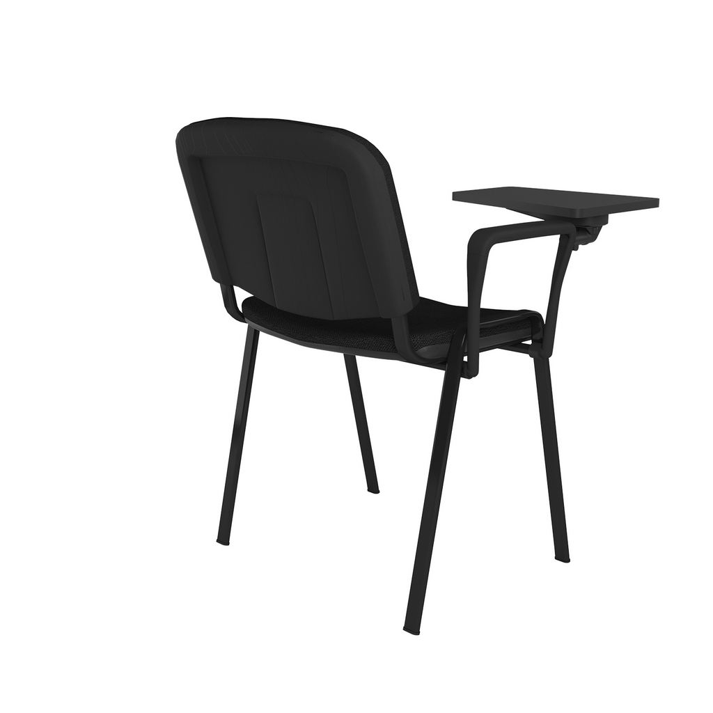 Picture of Taurus meeting room chair with black frame and writing tablet - black