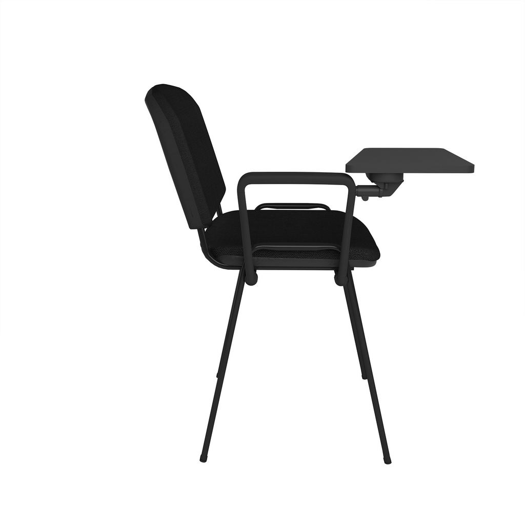 Picture of Taurus meeting room chair with black frame and writing tablet - black