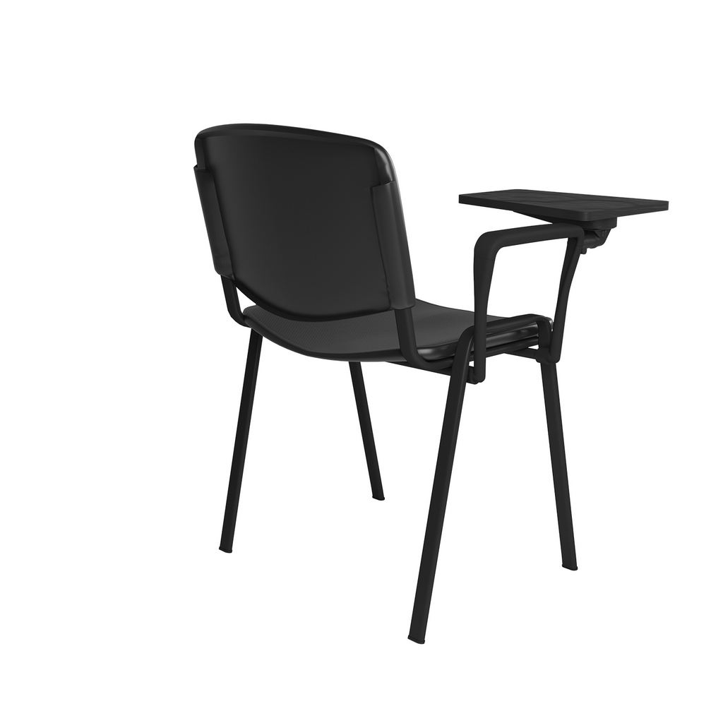 Picture of Taurus plastic meeting room chair with writing tablet - black with black frame