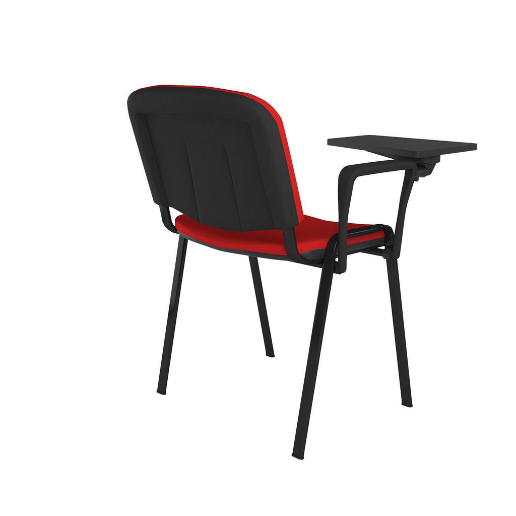 Picture of Taurus meeting room chair with black frame and writing tablet - red