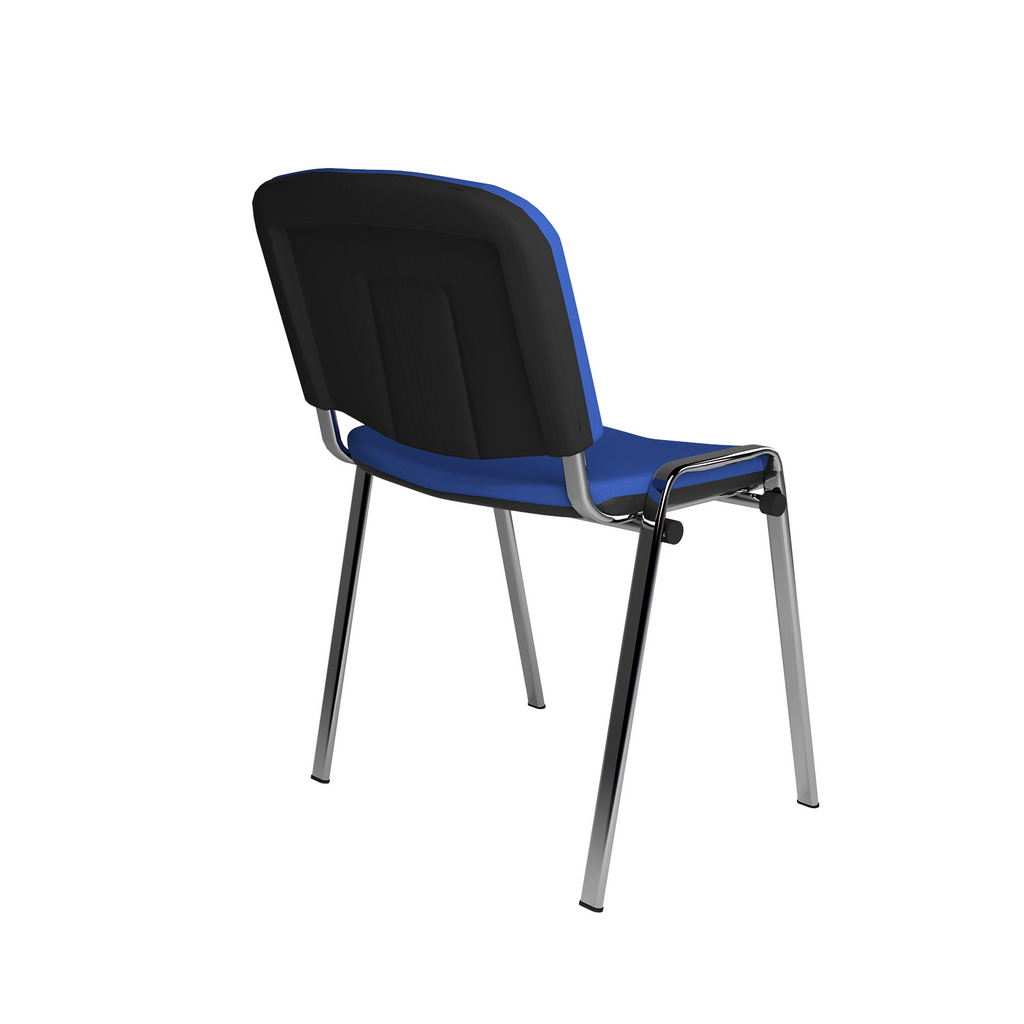 Picture of Taurus meeting room stackable chair with chrome frame and no arms - blue