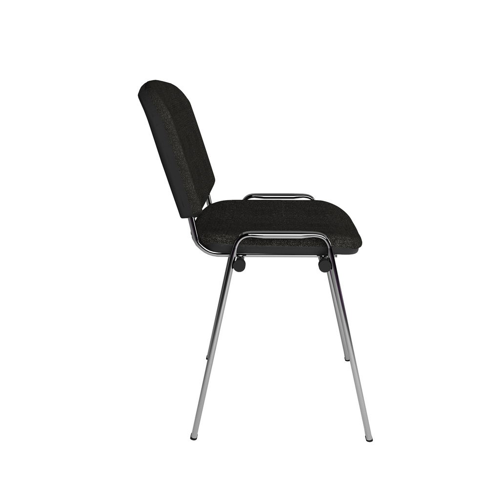 Picture of Taurus meeting room stackable chair with chrome frame and no arms - charcoal