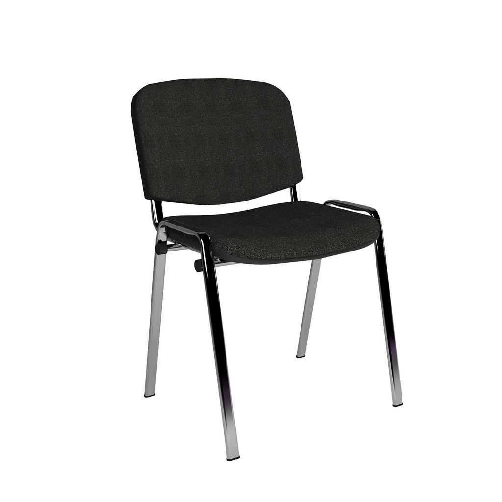 Picture of Taurus meeting room stackable chair with chrome frame and no arms - charcoal