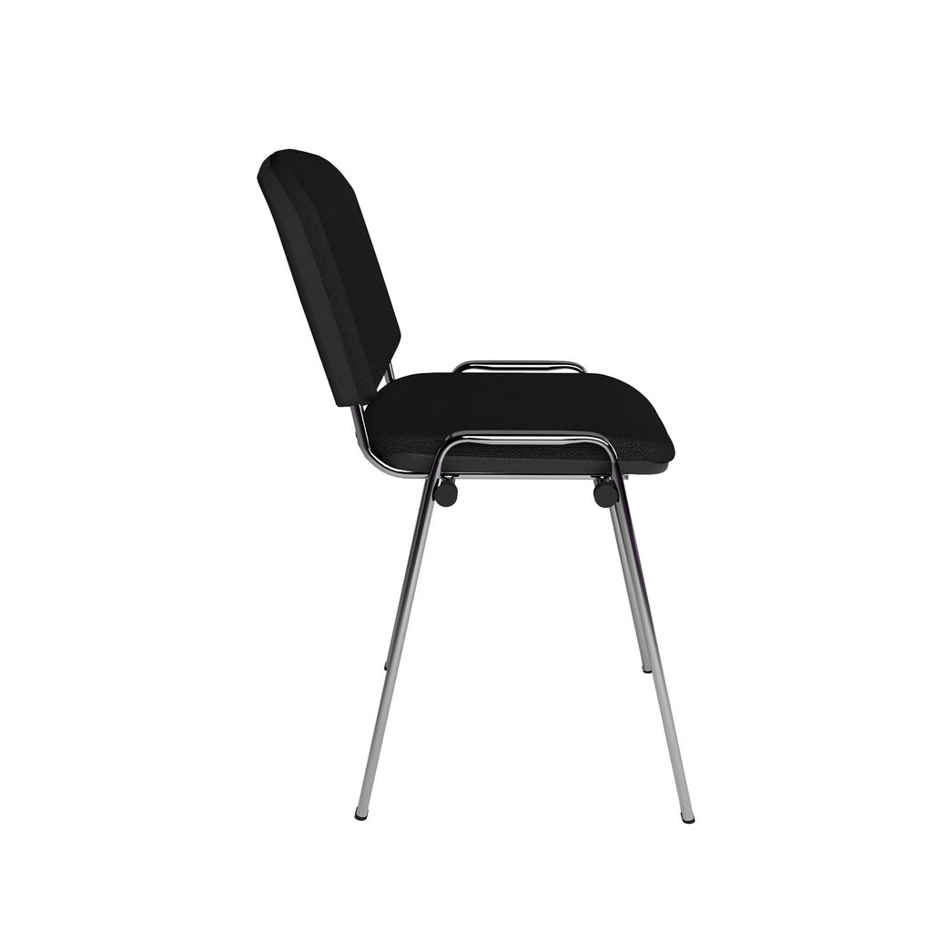 Picture of Taurus meeting room stackable chair with chrome frame and no arms - black