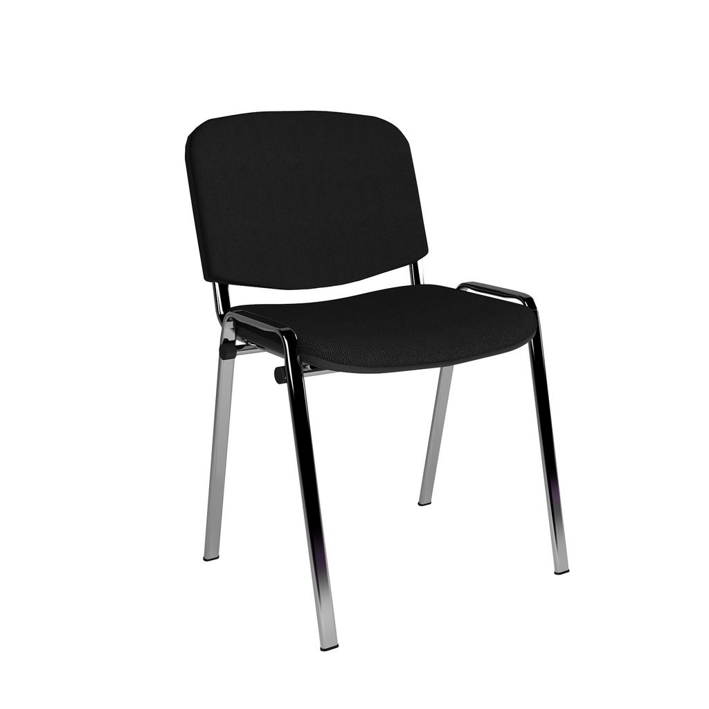 Picture of Taurus meeting room stackable chair with chrome frame and no arms - black