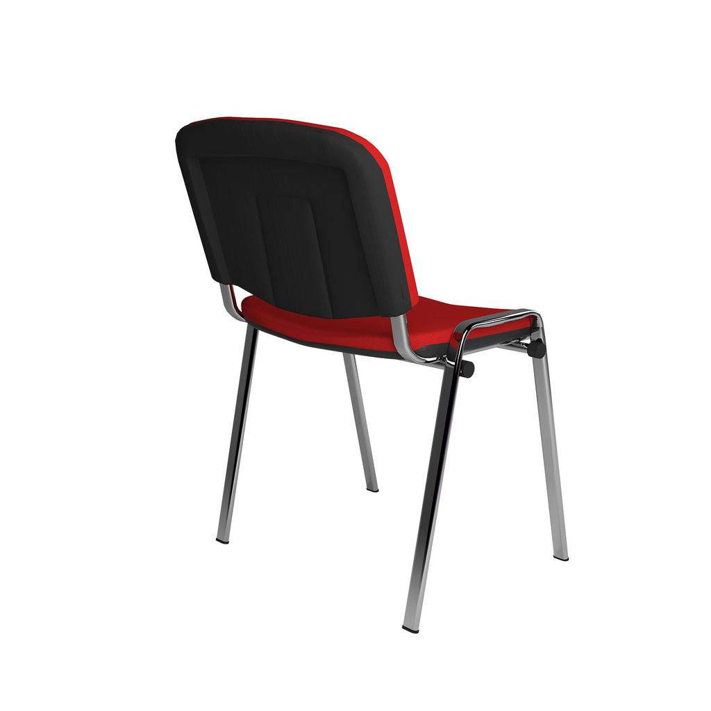 Picture of Taurus meeting room stackable chair with chrome frame and no arms - red