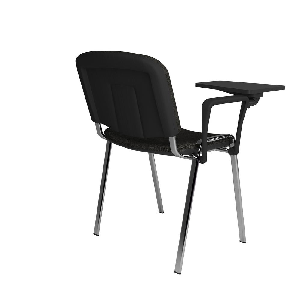 Picture of Taurus meeting room chair with chrome frame and writing tablet - charcoal