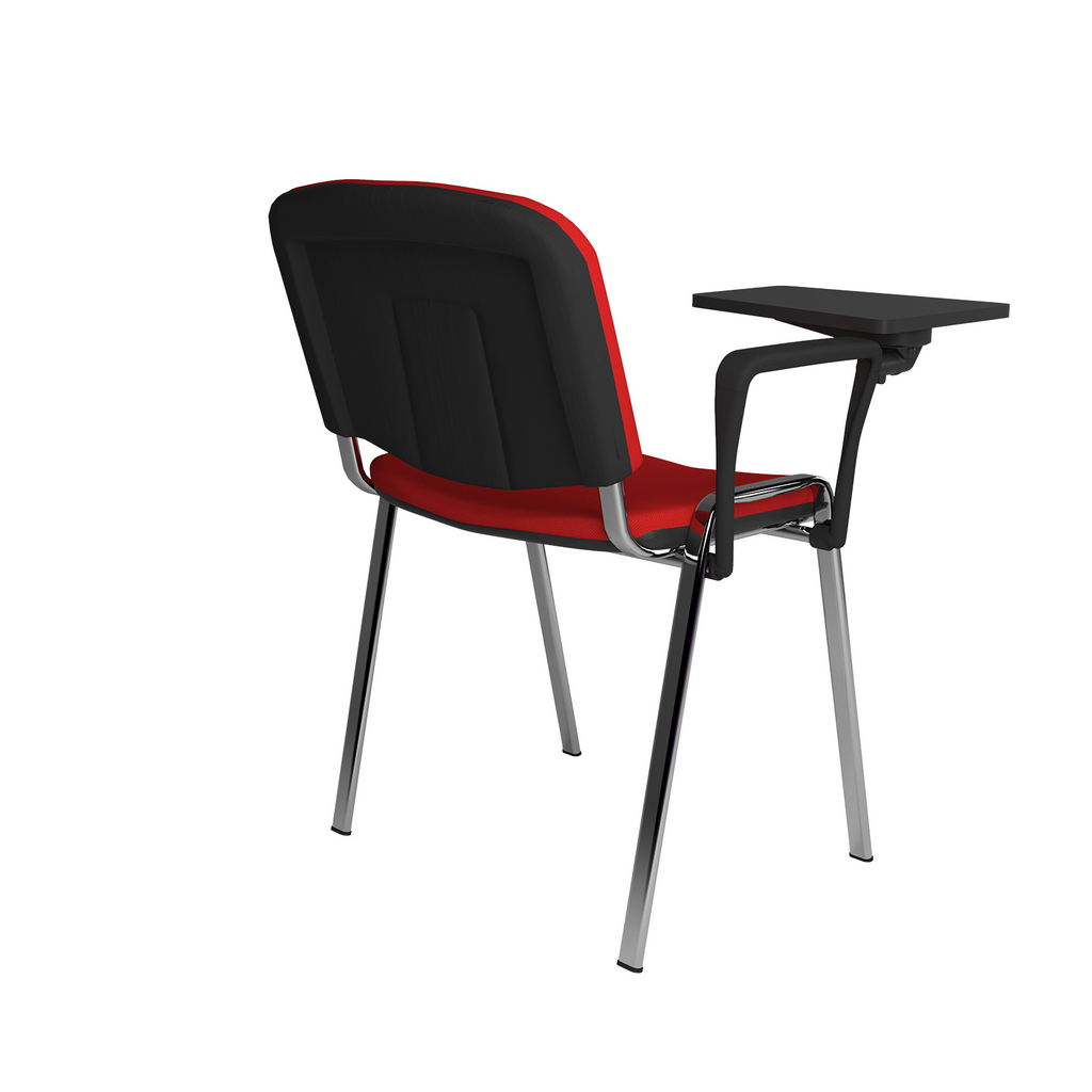 Picture of Taurus meeting room chair with chrome frame and writing tablet - red
