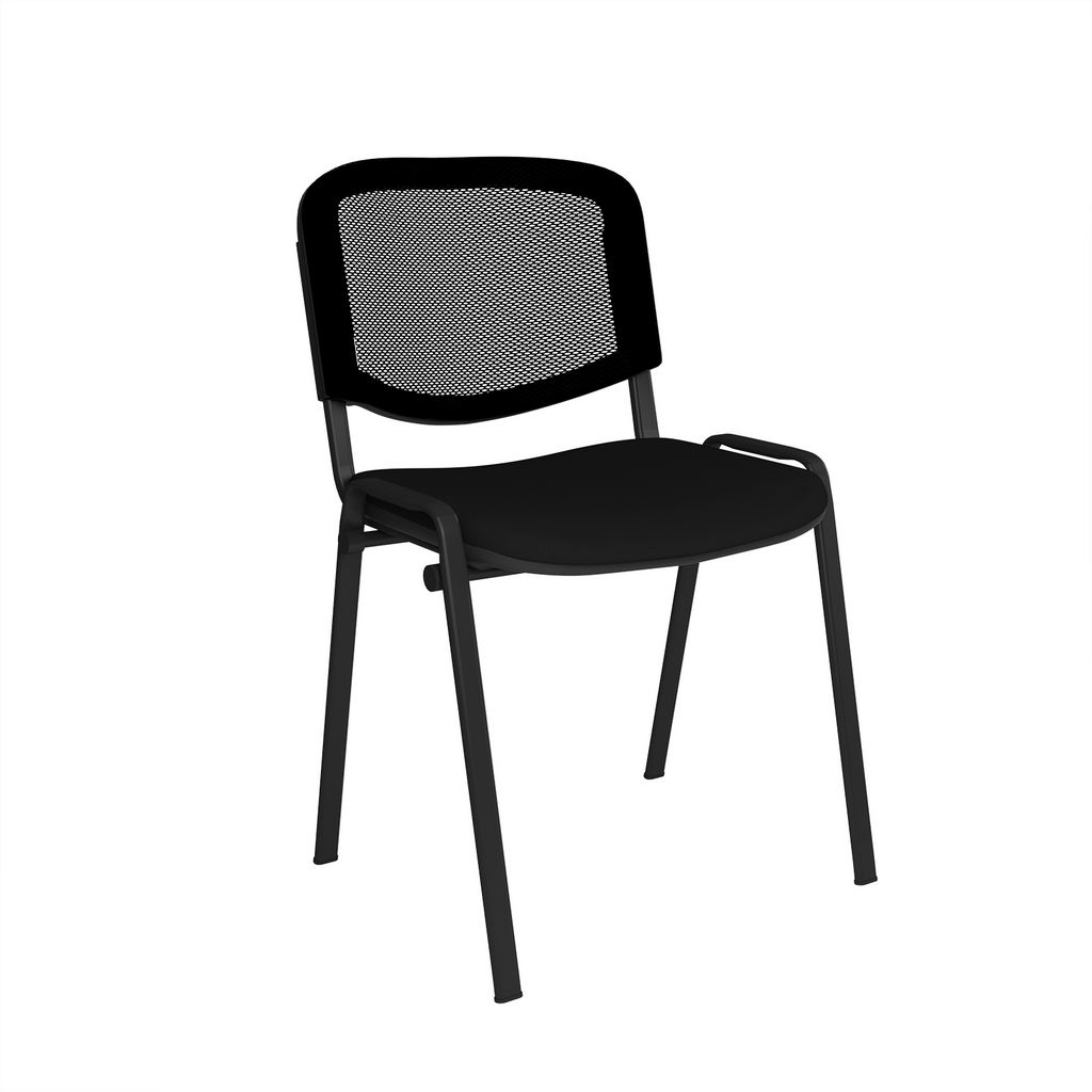 Picture of Taurus mesh back meeting room stackable chair with no arms - black