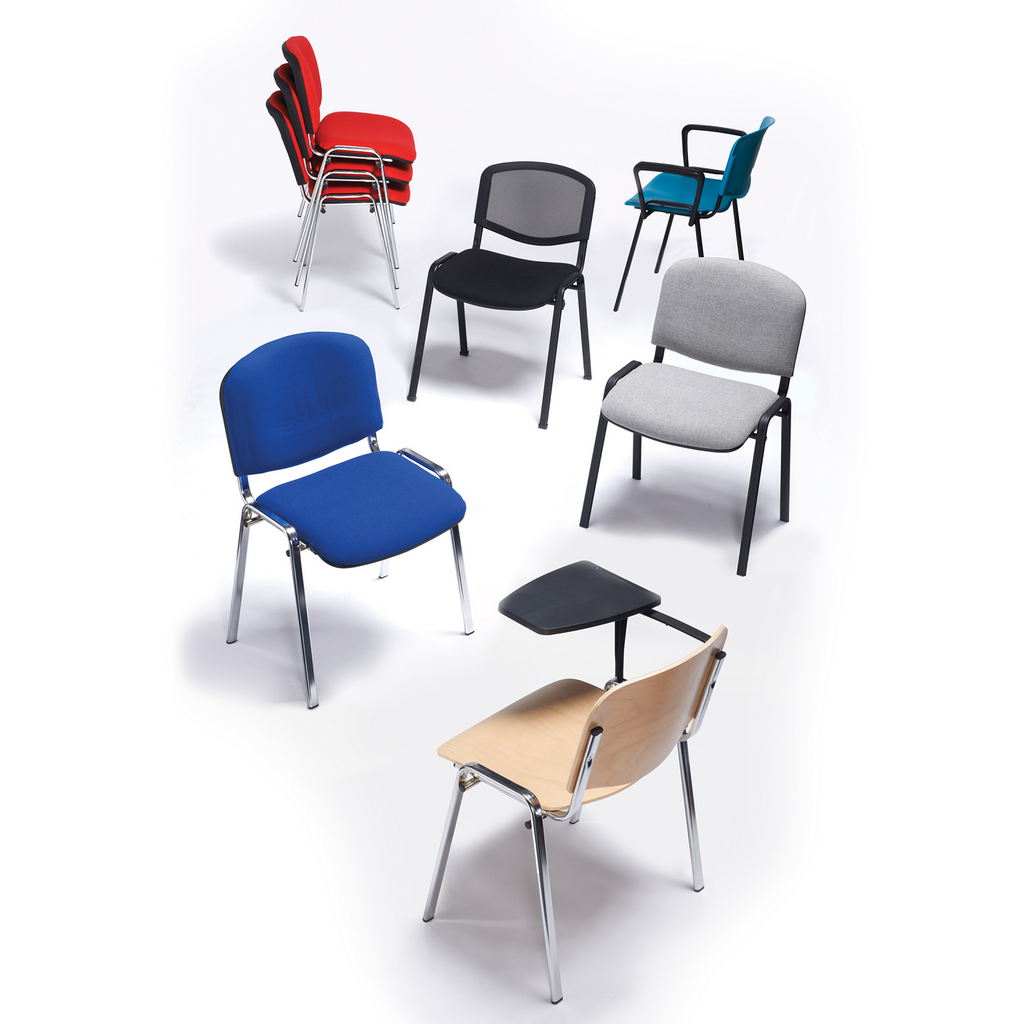 Picture of Taurus meeting room stackable chair with black frame and fixed arms - charcoal