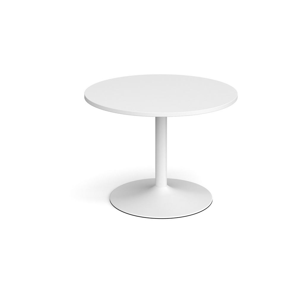 Picture of Trumpet base circular boardroom table 1000mm - white base, white top