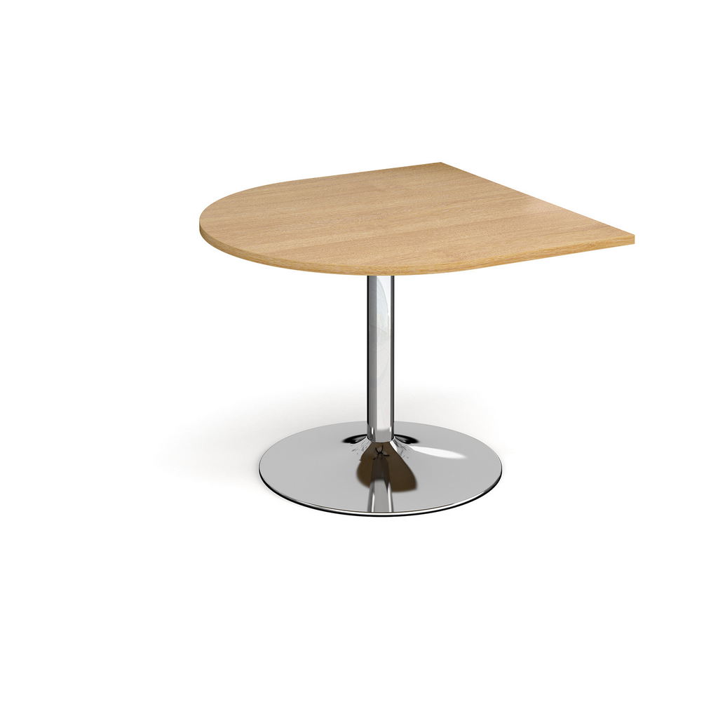 Picture of Trumpet base radial extension table 1000mm x 1000mm - chrome base, oak top