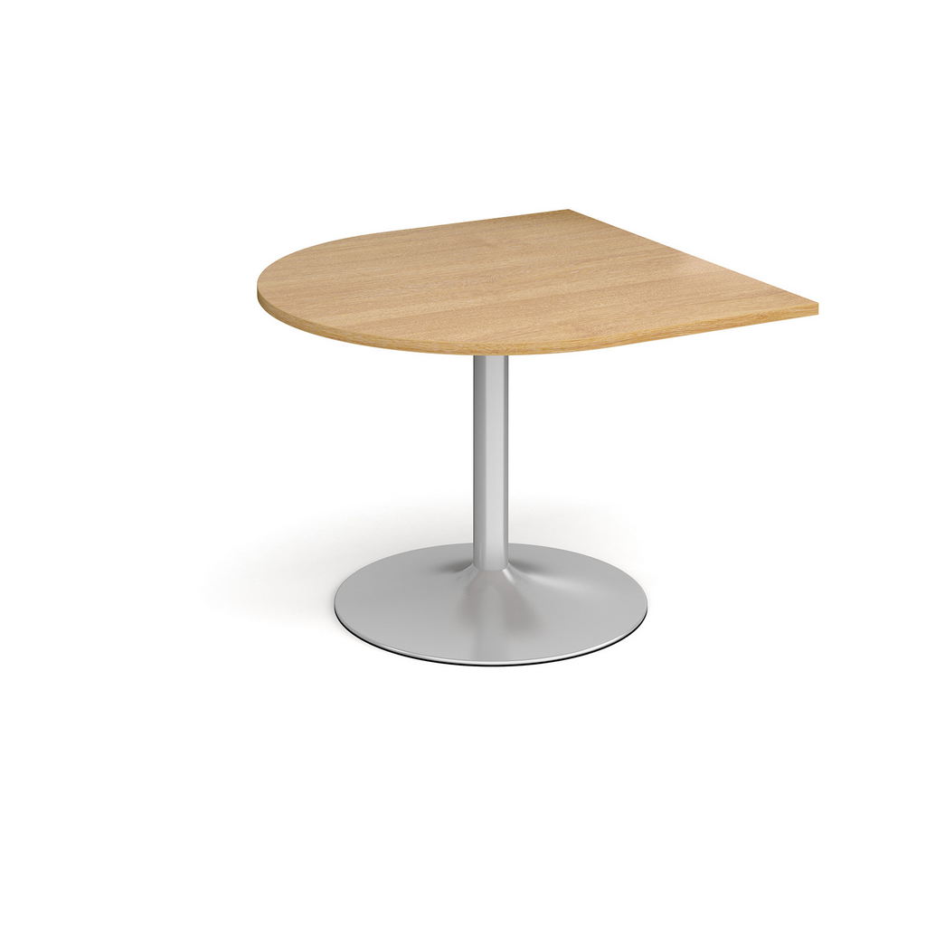 Picture of Trumpet base radial extension table 1000mm x 1000mm - silver base, oak top