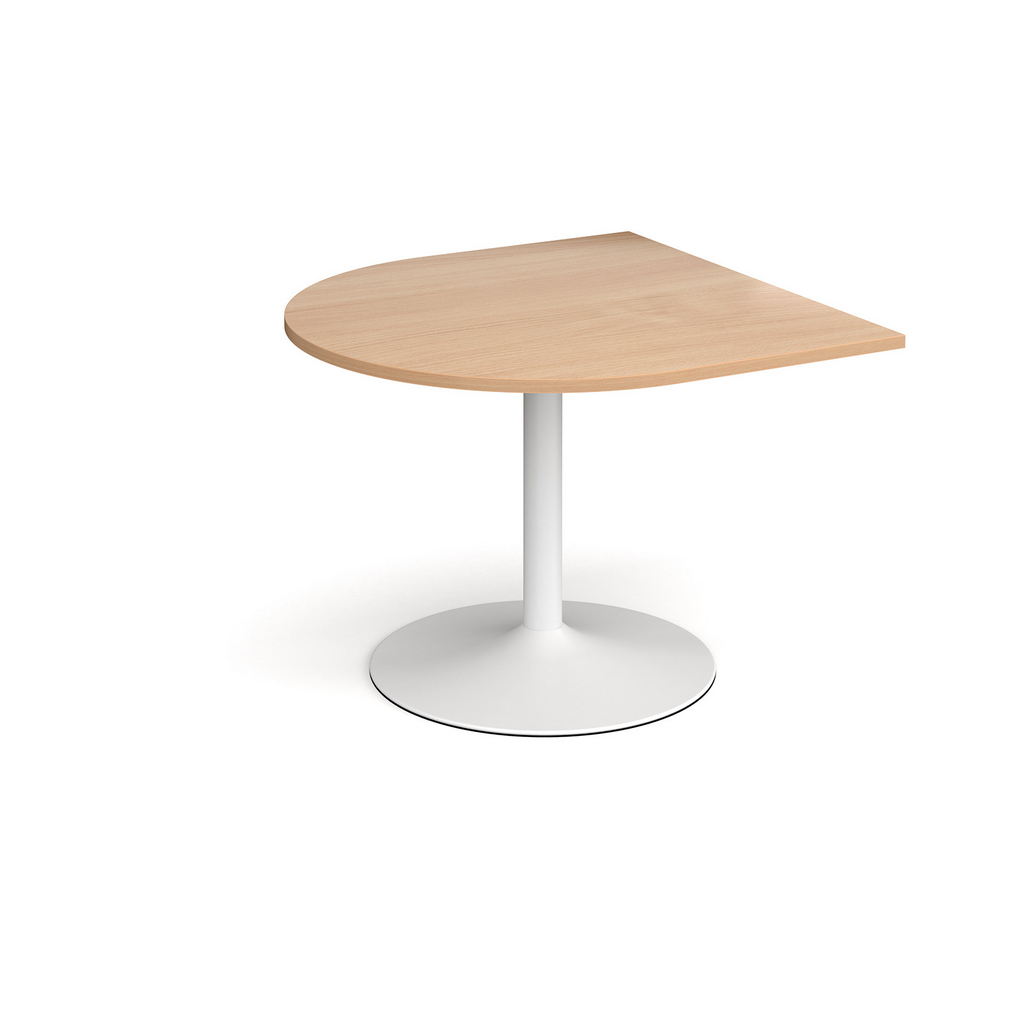 Picture of Trumpet base radial extension table 1000mm x 1000mm - white base, beech top