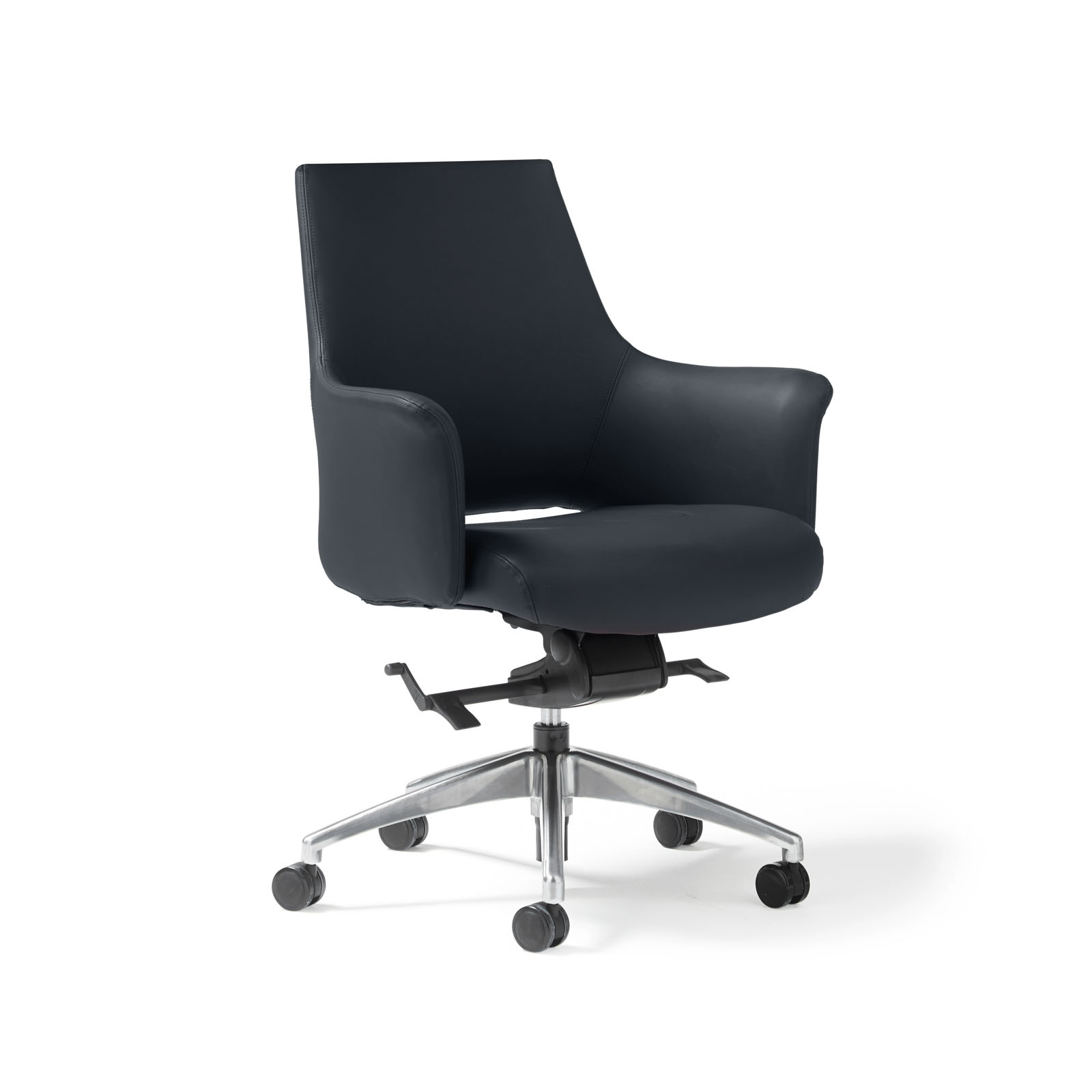 Picture of Tempo medium back executive chair in the Black faux leather