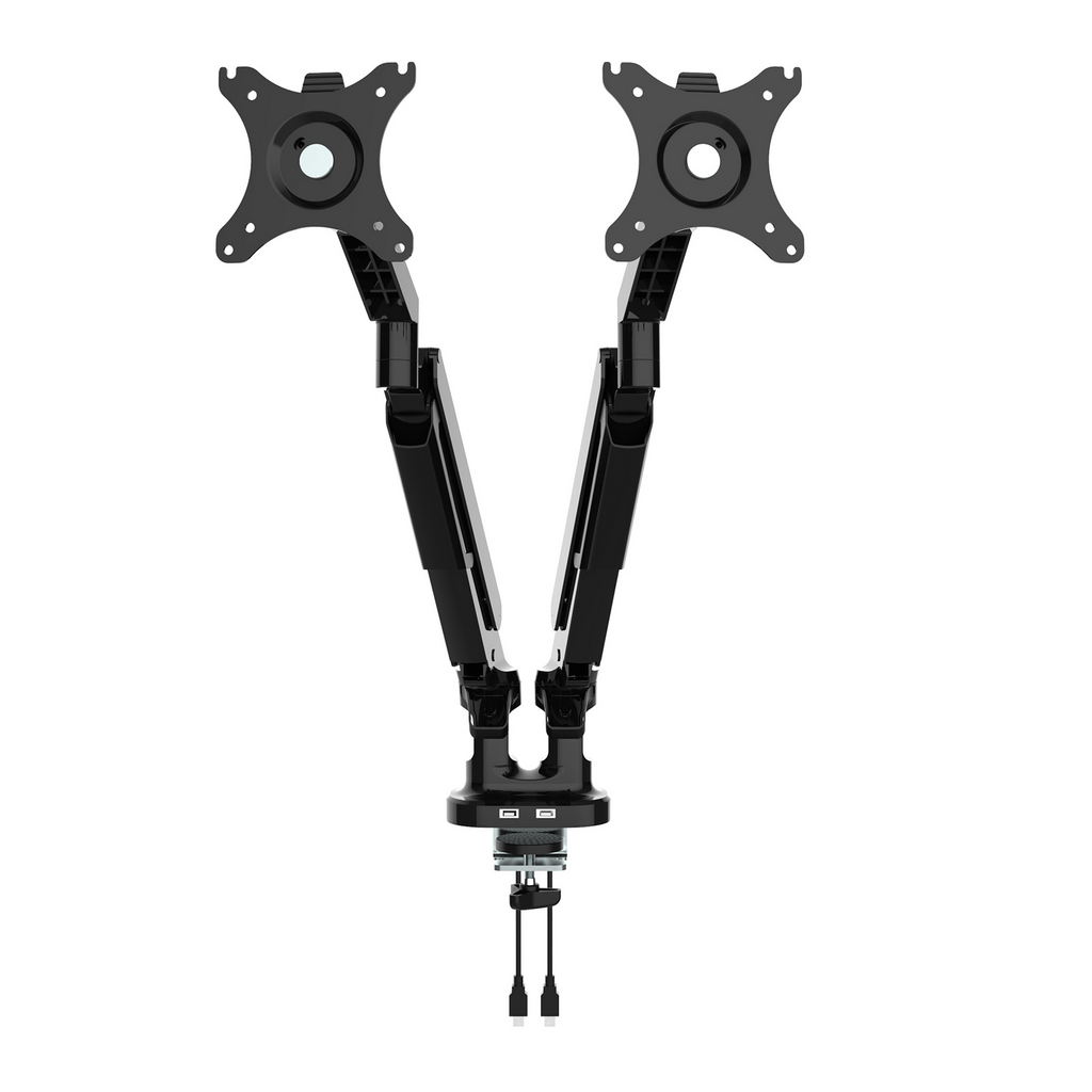 Picture of Triton gas lift space-saving double monitor arm - black