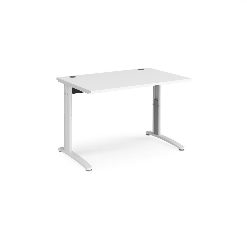 Picture of TR10 height settable straight desk 1200mm x 800mm - white frame, white top