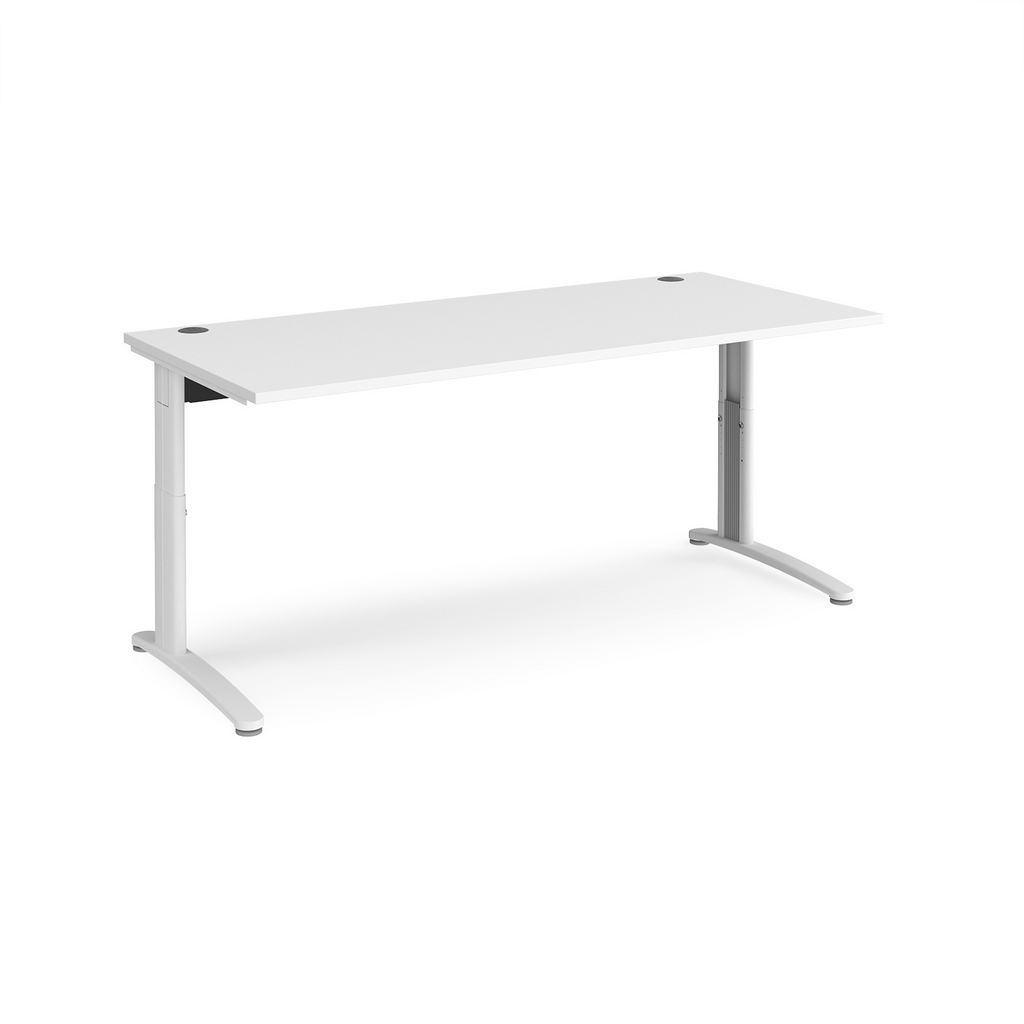Picture of TR10 height settable straight desk 1800mm x 800mm - white frame, white top