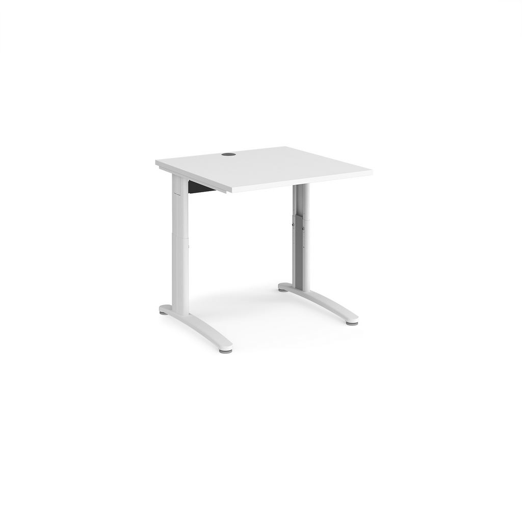 Picture of TR10 height settable straight desk 800mm x 800mm - white frame, white top
