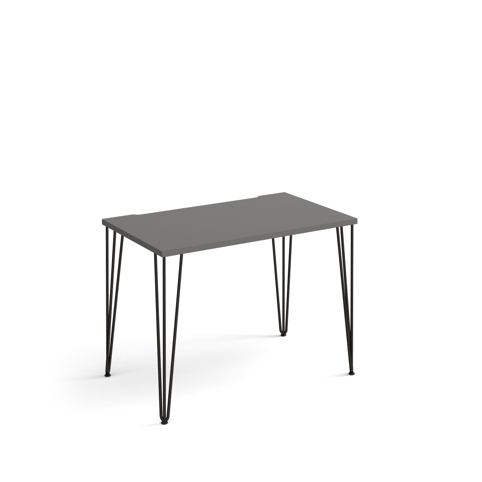 Picture of Tikal straight desk 1000mm x 600mm with hairpin legs - black legs, grey top