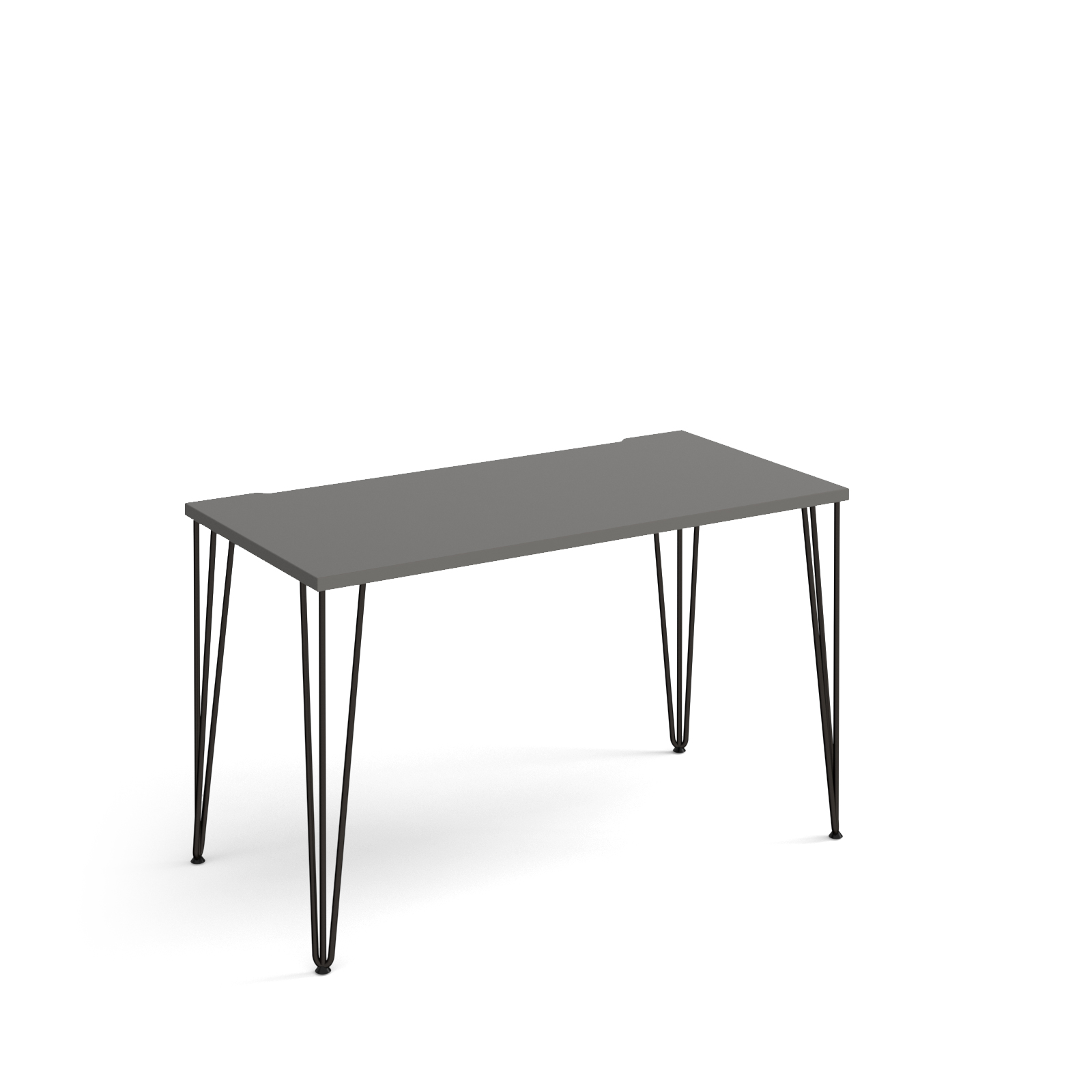 Picture of Tikal straight desk 1200mm x 600mm with hairpin legs - black legs, grey top