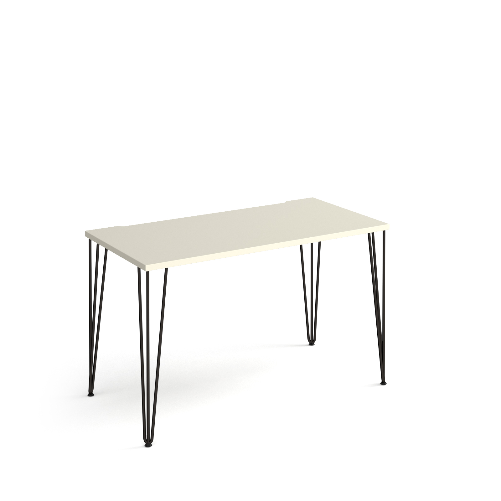Picture of Tikal straight desk 1200mm x 600mm with hairpin legs - black legs, White Top