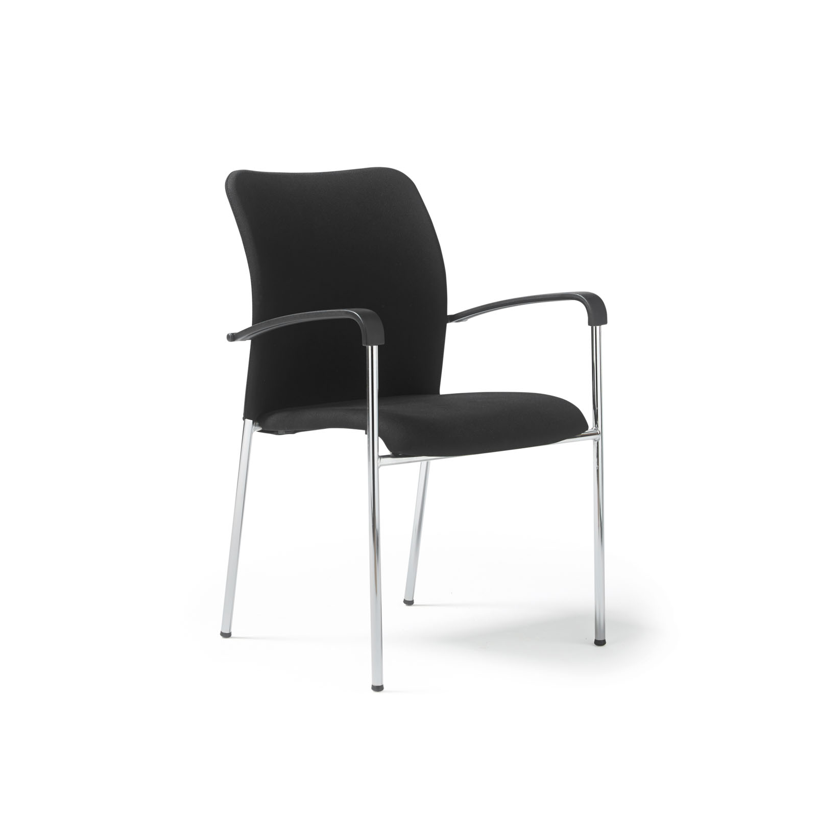Picture of Tori upholstered seat and back, chrome frame stacking chair, arms