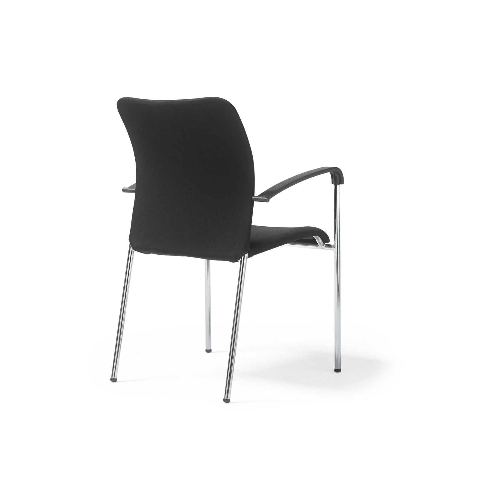 Picture of Tori upholstered seat and back, chrome frame stacking chair, arms