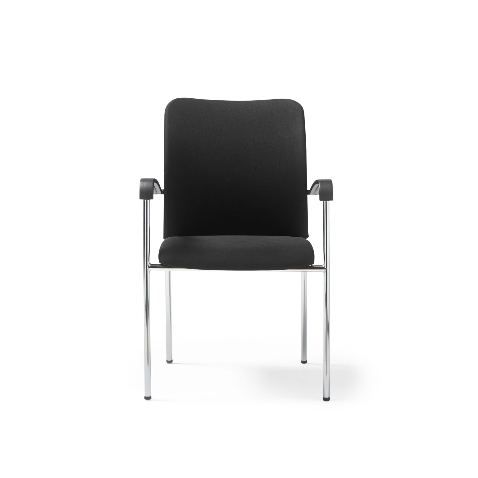 Picture of Tori upholstered seat and back, chrome frame stacking chair, arms